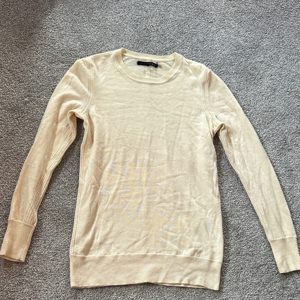 rag & bone Cream Crew Neck Wool Sweater